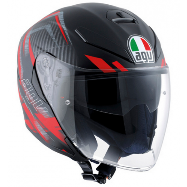 AGV Κράνος K5 JET Urban Hunter Matt Black/Red ΚΡΑΝΗ