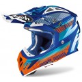 Airoh Κράνος Aviator 2.3 Novak Chrome Γαλάζιο Moto Cross