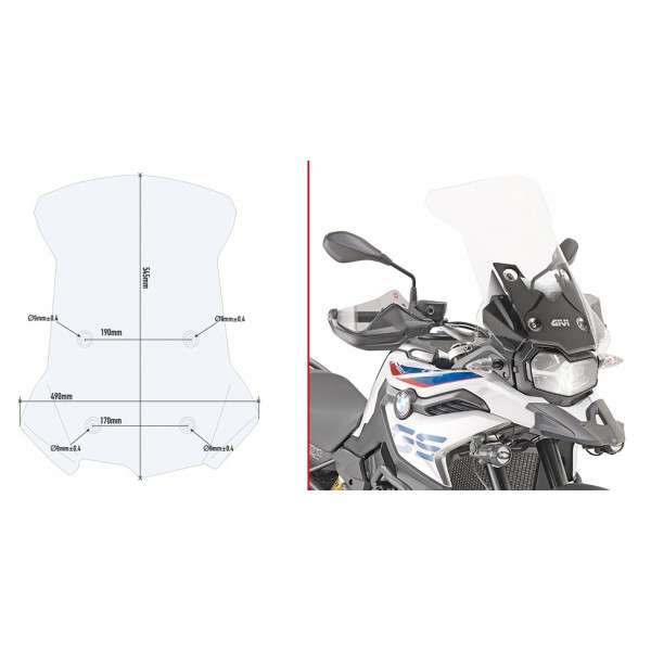 Givi D5127ST Διάφανη Ζελατίνα για BMW F 750 GS / F 850 GS '18 ΖΕΛΑΤΙΝΕΣ & ΚΙΤ ΤΟΠΟΘΕΤΗΣΗΣ