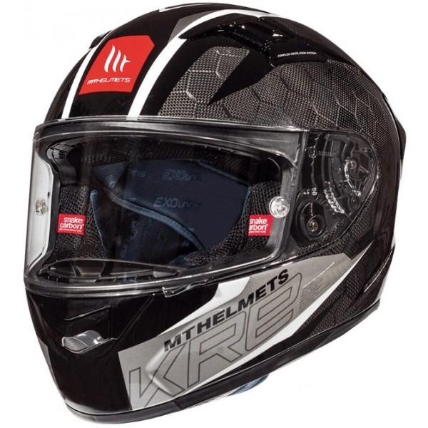 MT Κράνος KRE Snake Carbon 2.0 Gloss Άσπρο ΚΡΑΝΗ
