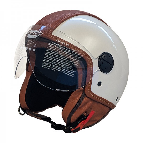 Pilot Κράνος Pelle Άσπρο Pearl ΚΡΑΝΗ