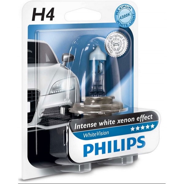 PHILIPS H4 12V 60/55W WhiteV4300°k