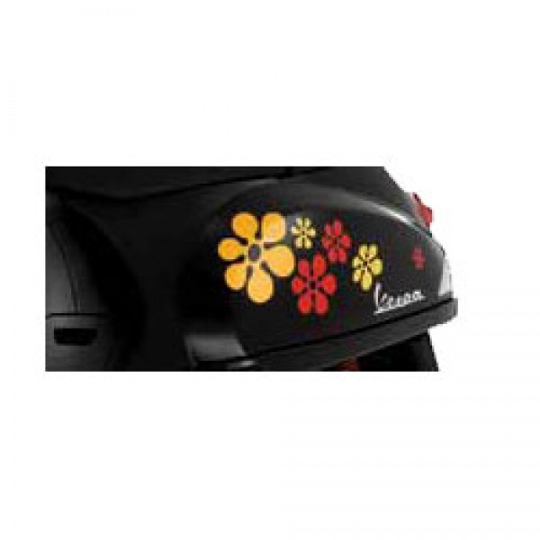 Αυτοκόλλητα Σετ Vespa S "Flower" Πορτοκαλί/Κοκκινα