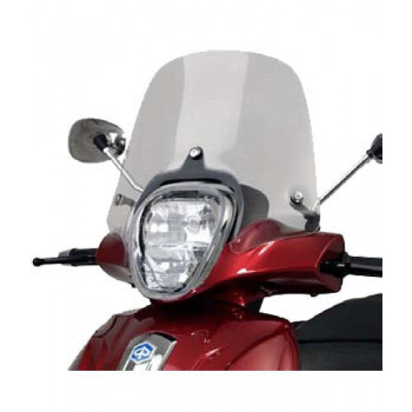 Piaggio Παρμπρίζ Beverly Κοντό Διάφανο Κομπλέ  Ζελατίνες