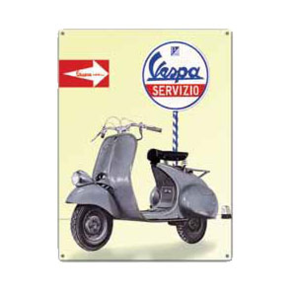 ΠΙΝΑΚΙΔΑ VESPA SERVIZIO 30X40 ΜΕΤΑΛΛΙΚΗ